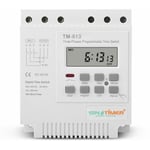 Ahlsen - TM-613 Relais Temporisé Programmable 380V / 50-60Hz 16A Relais Hebdomadaire Commutateur de Minuterie de Puissance Interrupteur de Minuterie