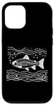 Coque pour iPhone 12/12 Pro Line Art Poisson Aquariste & Ichtyologiste Truite arc-en-ciel