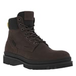 Bottines Lyle&Scott en cuir nubuck marron à talon décroché bas et à lacets ronds