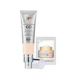 IT Cosmetics Your Skin But Better CC+ Cream 32ml with SPF 50 Protection & Confidence in a Cream, Full-Coverage Foundation and Concealer and 3ml of Hydrating and Anti-Ageing Moisturiser