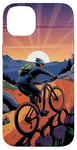 iPhone 14 Plus For Downhill Biking - Retro Mountain Bike Design Case