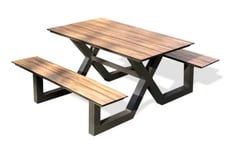 Table de jardin Vancouver en aluminium coloris gris anthracite L.150 x l.164 x H.75 cm - PARIS GARDEN