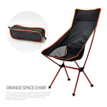 FF&XX Extérieur Ultra Légère Chaise De Camping,Pliable Chaise De Plage,Portable Chaise De Pêche,Haut Dos Orange 100x55x43cm