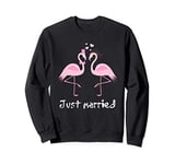 Just Married Flamingo Couple Outfit Wedding Honeymoon Gift Sweatshirt