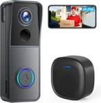 XTU Wireless Video Doorbell Camera with Chime, 2K HD Smart Video Door Bell with