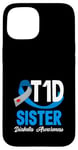 Coque pour iPhone 15 Sensibilisation au diabète de type 1 T1D Sister