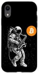 Coque pour iPhone XR Bitcoin Space Jazz Astronaut crypto sax saxophonist moon