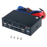 Lecteur de carte interne multifonction avec ports multiples,tableau de bord pour supports informatiques,panneau frontal audio avec hubs et prises USB 3.0,ESATA,SATA,cartes mémoires,SD,MS,CF,TF,M2,M