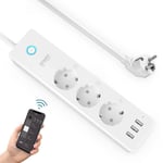 Multiprise Connectée Wifi 3G + 3 ports USB 15A - SILUMEN - Blanc - Contrôle à distance