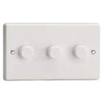 Varilight JQDP303W V-Pro Professional LED Dimmer Switch 0-100W - 3 Gang (White)