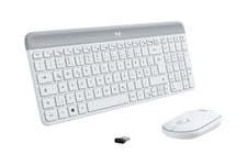 Logitech Slim Wireless Combo MK470 - sæt med mus og tastatur - QWERTZ - tysk - off-white Indgangsudstyr