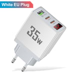 USB-laturi 35W Quick Charge 3.0 LED-näytöllä PD Type C -seinäsovittimet Puhelimen pikalatauslaturi iPhonelle Samsung Xiaomi