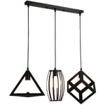 Haloyo - 3 Lampes Suspension Vintage ®,Lustre Suspension en Métal,Plafonnier,pour Lustre de Salle à Manger,noir