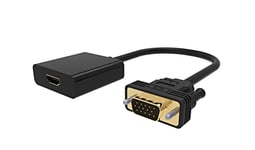 Adaptateur HDMI femelle vers VGA mâle, entrée HDMI vers sortie VGA avec prise audio de 3,5 mm compatible pour TV Stick, ordinateur, ordinateur portable, moniteur