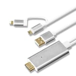 in 1 Mhl kaapeli iPhonelle Hdmi-yhteensopiva Samsung-puhelimelle projektoriin/televisioon 2m Mhl HDmi-yhteensopivaan 1080p HDTV-kaapelisovittimeen