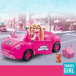 Convertible Car Set Doll Pink Design Toy Barbie Doll Car Model Pretend Playset