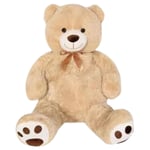 Stor Plysjbamse 135cm - Beige Bamse m/ sløyfe