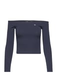 Tommy Jeans Tjw Off Shoulder Top Ls Marinblå