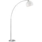 Etc-shop - Lampe à arc lampe de lecture éclairage lampadaire salon lampadaire, 1x E27, interrupteur au pied, argent, base dm 30cm, LxH total 110x180cm