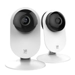 YI Pro 2K Indoor Camera, 2.4GHz WiFi IP Cameras House Security, Dog Camera, Night Vision, Motion Detection, Real-Time Alert, SD & Cloud, 2-Way Audio, Work with Alexa & Google, 2 Packs