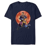 Marvel Doctor Strange in The Multiverse of Madness-Wong Hero Style Organic Short Sleeve T-Shirt, Navy Blue, L