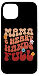 iPhone 13 Mama Heart Hands Full Retro Floral Typography Case