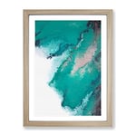 Running In The Elements Abstract Framed Print for Living Room Bedroom Home Office Décor, Wall Art Picture Ready to Hang, Oak A4 Frame (34 x 25 cm)