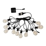 Guirlande lumineuse extérieur Lumisky party clear hybrid - 7.50 m - Solaire et sur secteur - 10 globes - led blanc chaud