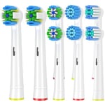 Qitizu Brossette de Rechange Compatible avec Braun Oral-b, 8 Unités Têtes de Brosse à dents pour Pro Smart Vitality Genius, Blanc