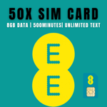 50 x EE Sim Card Bulk New Classic Pay As You Go EE Tri-cut Sim Card UK