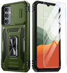 GOLDJU for Samsung Galaxy A15 5G Case, Galaxy A15 Case with Screen Protectors[Military Grade] Magnetic Kickstand Protective Case for Samsung A15 Heavy Duty Rugged Cell Phone Protective Cover green