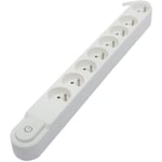 CHACON Bloc multiprise 8 prises 16A avec interrupteur, câble 3 m HO5VV-F 3x1,5 mm² blanc