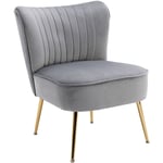 Wahson Office Chairs - Fauteuil de Salon Confortable Fauteuil Scandinave avec Siège Épais Chaise Salon Rembourrée pour Salon et Chambre, Velours, Gris