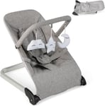 Transat Bebe Pliable Transat Évolutif Siège Sauteur avec Arche de Jouets Amovible et 5 Points Harnais de Sécurité