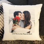 Personalised valentines gift for her, Personalised One Photo Cushion Personalised Gift With Optional Text (White, With Inner), Thoughtful Gift for Valentines Day Gift for Girlfriend Gift