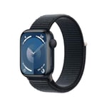 Apple Watch Series 9 [GPS 41mm] Smartwatch with Midnight Aluminum Case with Midnight Sport Loop One Size. Fitness Tracker, Blood Oxygen & ECG Apps, Always-On Retina Display, Water Resistant