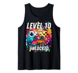 Gaming Vintage 10th Birthday 10 Ten Year Old Boy Girl Gamer Tank Top