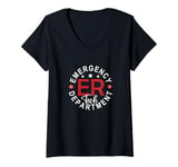 Womens Funny Emergency Department Tech Emergency Room Tech Er Tech V-Neck T-Shirt