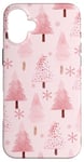 iPhone 16 Plus Pink Christmas Tree Snowflakes Pattern Cozy Holiday Xmas Case