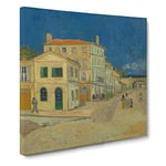 The Yellow House by Vincent van gogh Classic Painting Canvas Wall Art Print Ready to Hang, Framed Picture for Living Room Bedroom Home Office Décor, 20x20 Inch (50x50 cm)