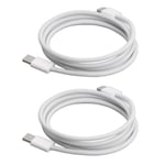 2 kpl 3,3 FT USB C - USB C -kaapeli 60 W nailonpunottu pikalataus USB Type C -laturikaapeli IOS 15:lle Galaxy S23 S22 White