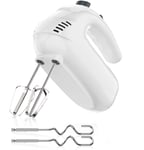 Ouya Hand Mixer,300W Turbo Boost Control Professional Electric Hand Whisk 5 Speed Cake Mixer with 2 Dough Hooks & 2 Beaters for Kitchen Food Baking
