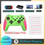 Green Pink Gaminalbanns009 Manette De Jeu Bluetooth Sans Fil, Manette De Jeu Pour Console Nintendo Switch, Manette De Vibration Pour Touristes, Ps3, Pc, Windows 7, 10 ""Nipseyteko