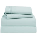 Clara Clark Bed Sheets, Premier 1800 Series 4 Piece Bed Sheet Set, Deep Pocket, Wrinkle, Fade, Stain Resistant, Luxury Soft Bedding Sheets & Pillowcases, Twin-XL, Light Blue Aqua