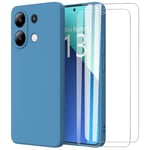 MOONESS Coque pour Xiaomi Redmi Note 13 4G 6.7",Silicone Liquid Compatible avec Xiaomi Redmi Note 13 4G,Étui de Protection Antichoc Housse Case Cover - Bleu