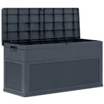 Coffre de jardin Gris Anthracite Plastique Solide 116 x 46 x 60 cm 320 l de volume. Rangement facile et discret - Gris Anthracite