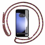 Tumundosmartphone Étui à pendentif transparent pour Samsung Galaxy S23 FE 5G avec cordon rose/doré