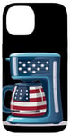 iPhone 14 Patriotic coffee bean and maker costume Case