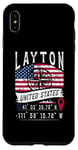 Coque pour iPhone XS Max Layton Drapeau des États-Unis Coordonnées GPS Layton