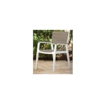 Chaise d'extérieur avec accoudoirs Blanc Cappuccino harmony 59x60x h86 cm